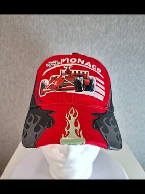 Monaco Red Racing  Cap with Flame Accent